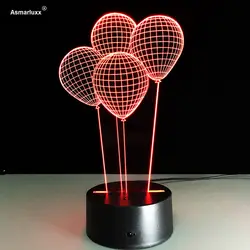 Шарики 3D ночник жизни Обеденная украшения Освещение LED настольная лампа Дети друзей подарок День Святого Валентина настроение огни