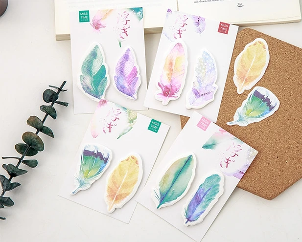 

Colorful feather memo pad sticky note(1piece)
