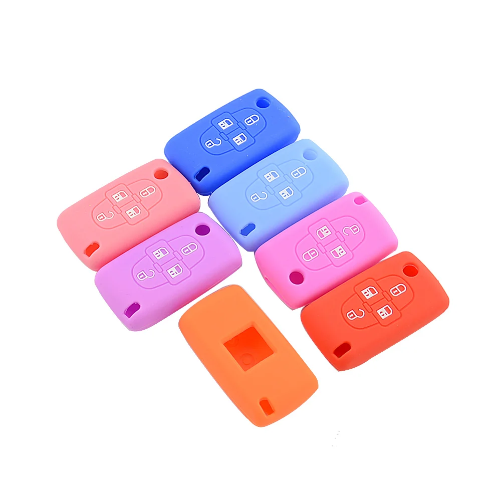 silicone 4 buttons car key shell  for Peugeot 2