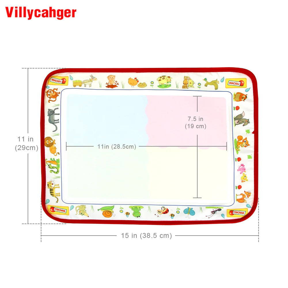 38,5x29 см, 4 цвета, магический водный коврик для рисования с 1 ручкой, водный рисунок, книга для рисования, игрушки, доска, игровой коврик, развивающие игрушки для детей