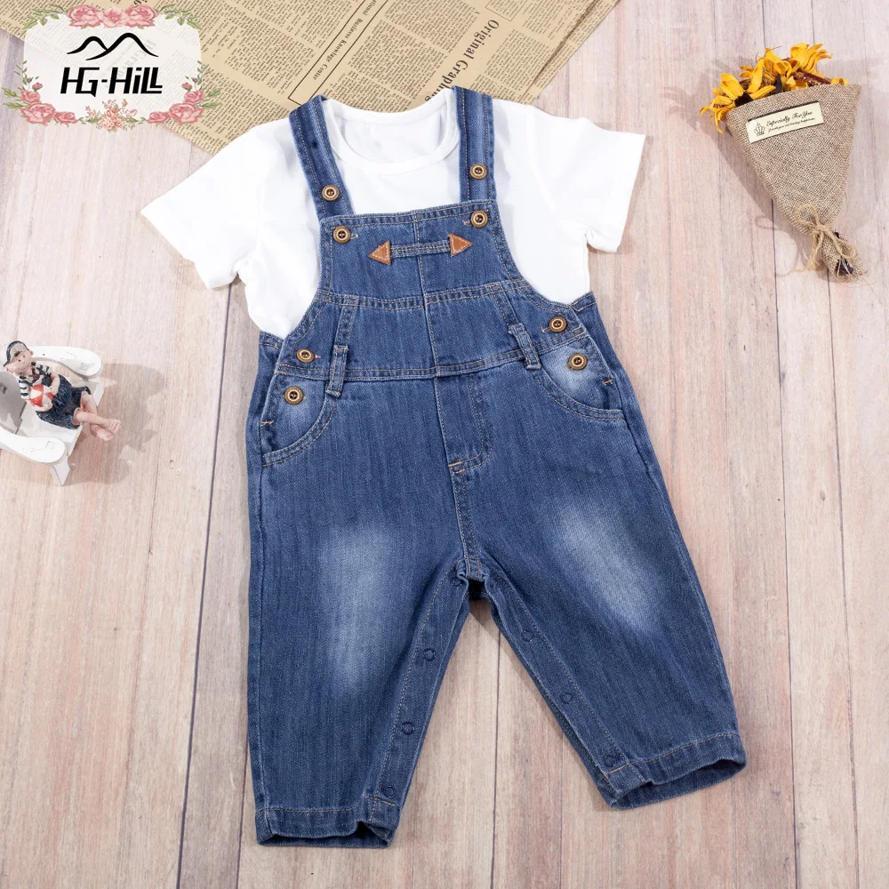 

HG-hill 8676 Baby Pants Baby Boys Girls Overalls Pants with free T-shirt Denim Bib Pants Toddler Girls Jeans Jumpsuit Clothes