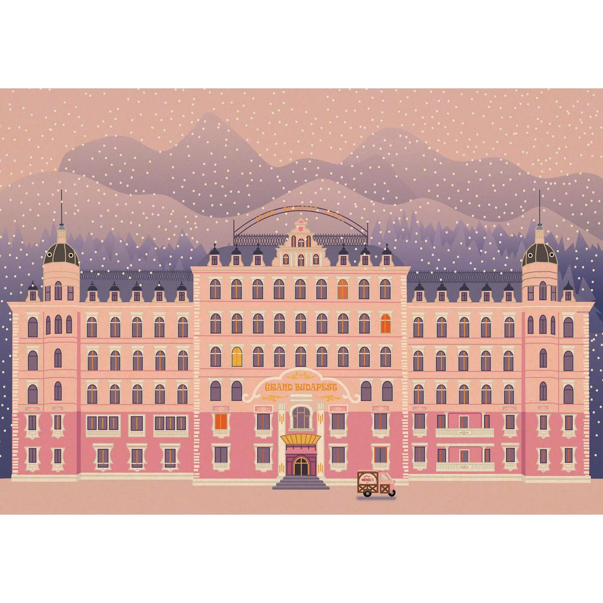 Grand Budapest домашний интерьер отеля украшения Крафт Фильм плакат рисунок core наклейки на стену - Цвет: Золотой