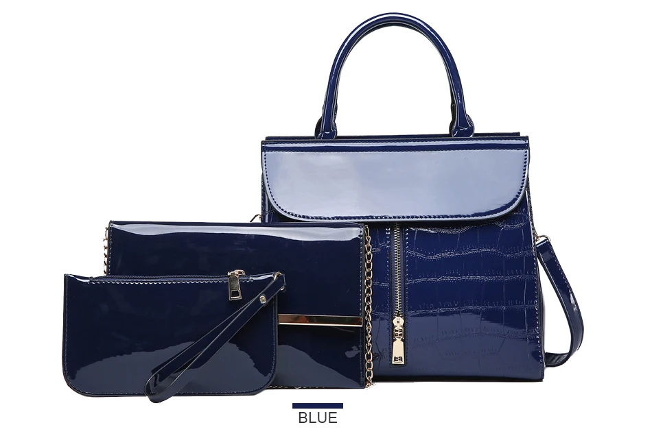 3 шт. роскошные лакированные кожаные сумки женские сумки дизайнерские брендовые знаменитые тоут+ женские сумки через плечо+ клатч сумочки наборы