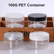 48x100 мл ПЭТ пластиковая прозрачная банка контейнер для хранения косметическое масло крем для еды Алюминий/прозрачная/белая/черная крышка