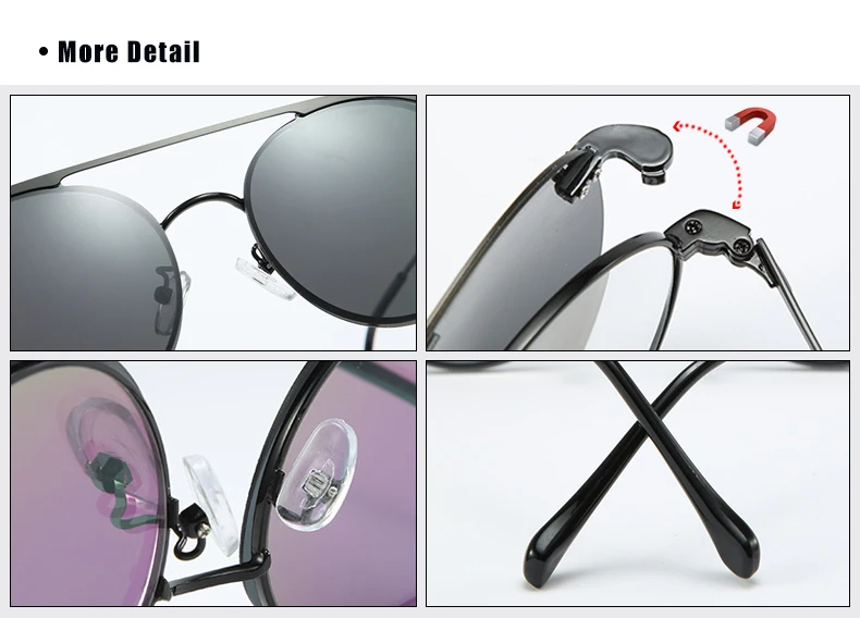 Ralferty, круглые солнцезащитные очки для женщин, новинка, поляризованные очки на застежке, магнитные оптические очки для близорукости по рецепту, солнцезащитные очки oculos de grau D061