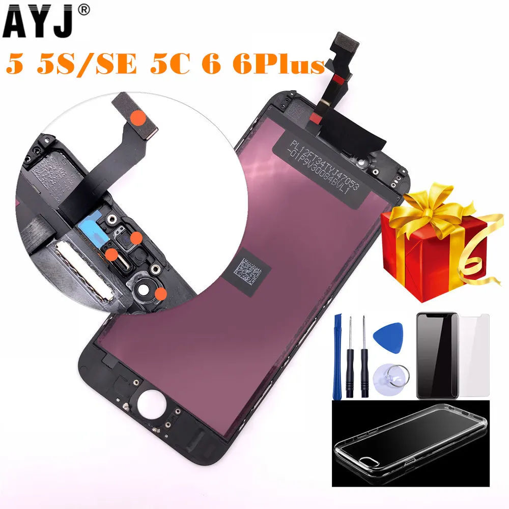 AYJ AAA теплый белый ЖК экран для iPhone 6 5 5S SE 5C Plus преобразователь изображений