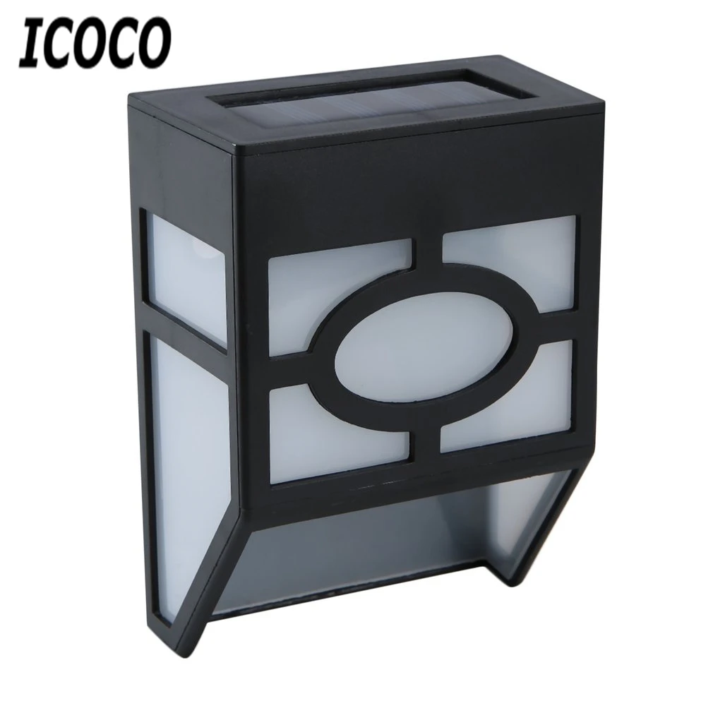 

ICOCO Waterproof Solar Powered LED Wall Mount Light Low Power Consumption Super Bright Outdoor Garden Pathway Fence Light Lamp