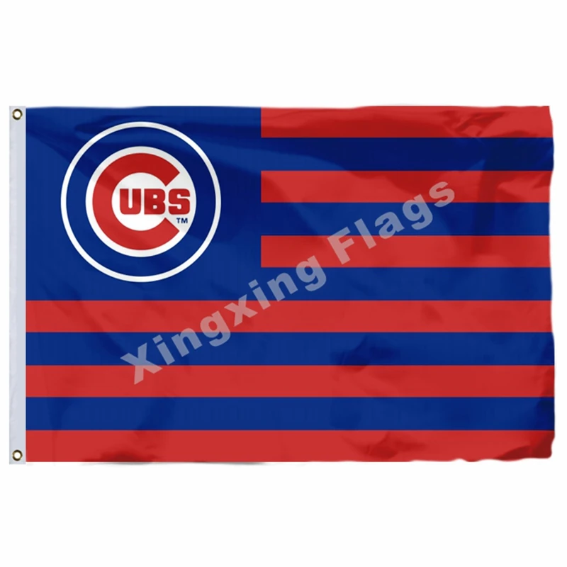 Chicago Cubs Nation Flag Stripe 3ft X 5ft Polyester Banner Flying Size No.4 90*150cm Custom | Дом и сад