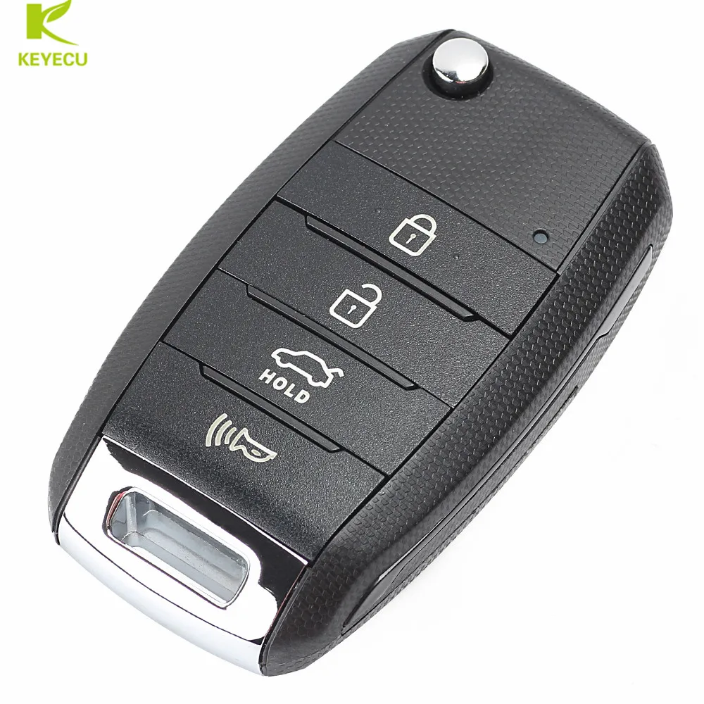 KEYECU Новая замена флип дистанционного автомобиля брелок 4 кнопки 433 МГц для Kia Soul- FCC ID: OSLOKA-875T