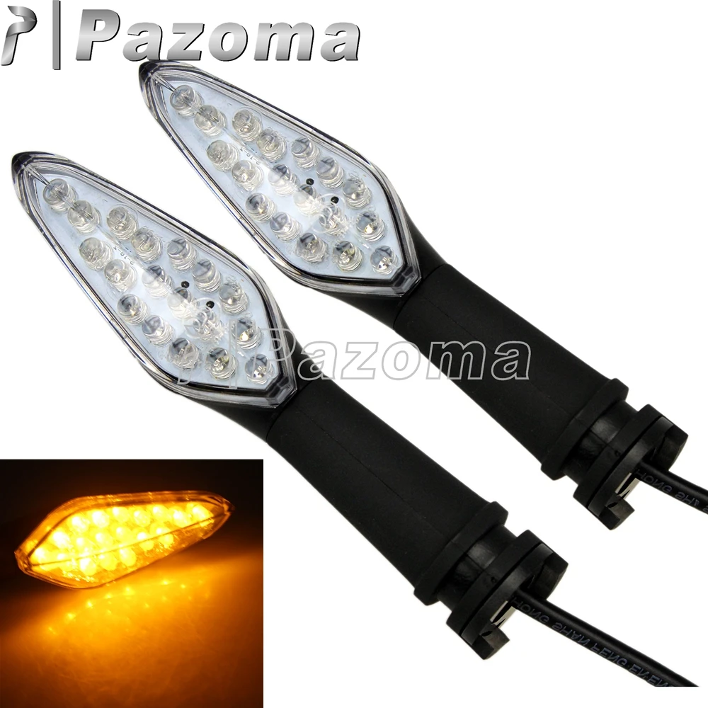 

Pazoma 18 LED Amber Universal Motorcycle Turn Indicator Signal Clear Lens For YZF R1 R6 FZ1 FZ6 XJ6 YBR