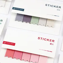 Цвет Каваи Мини Post-It Закладка Маркер Memo Pad Флаги Индекс Tab Sticky Notes Бумажные Этикетки Наклейки Блокнот Студент подарки