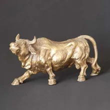 Touros ATLIE BRONZES Chineses Escultura Em Bronze Grande Wall Street Bronze Fierce Touro OX Estátua Estatuetas Decoração Do Escritório
