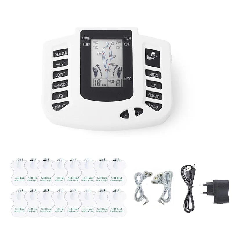 

Health Care Electronic Pulse Massager Tens Therapy Relief Neck Shoulder Pain Muscle Stimulator Sculptor + 16 pcs Electrode Pads