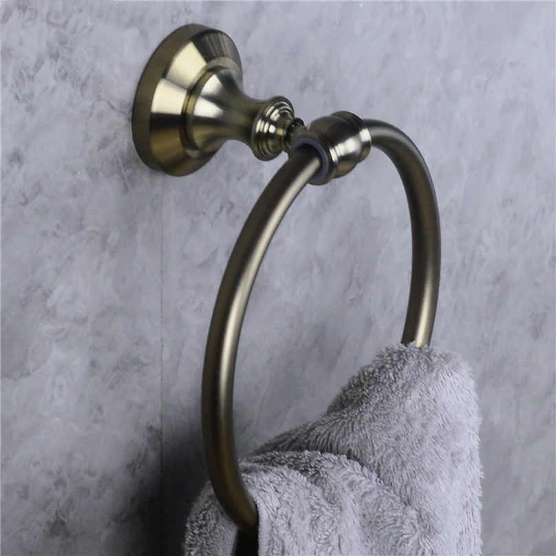 Towel Holder Aluminum Wall Mounted Bathroom Hand Towel Rings, Round