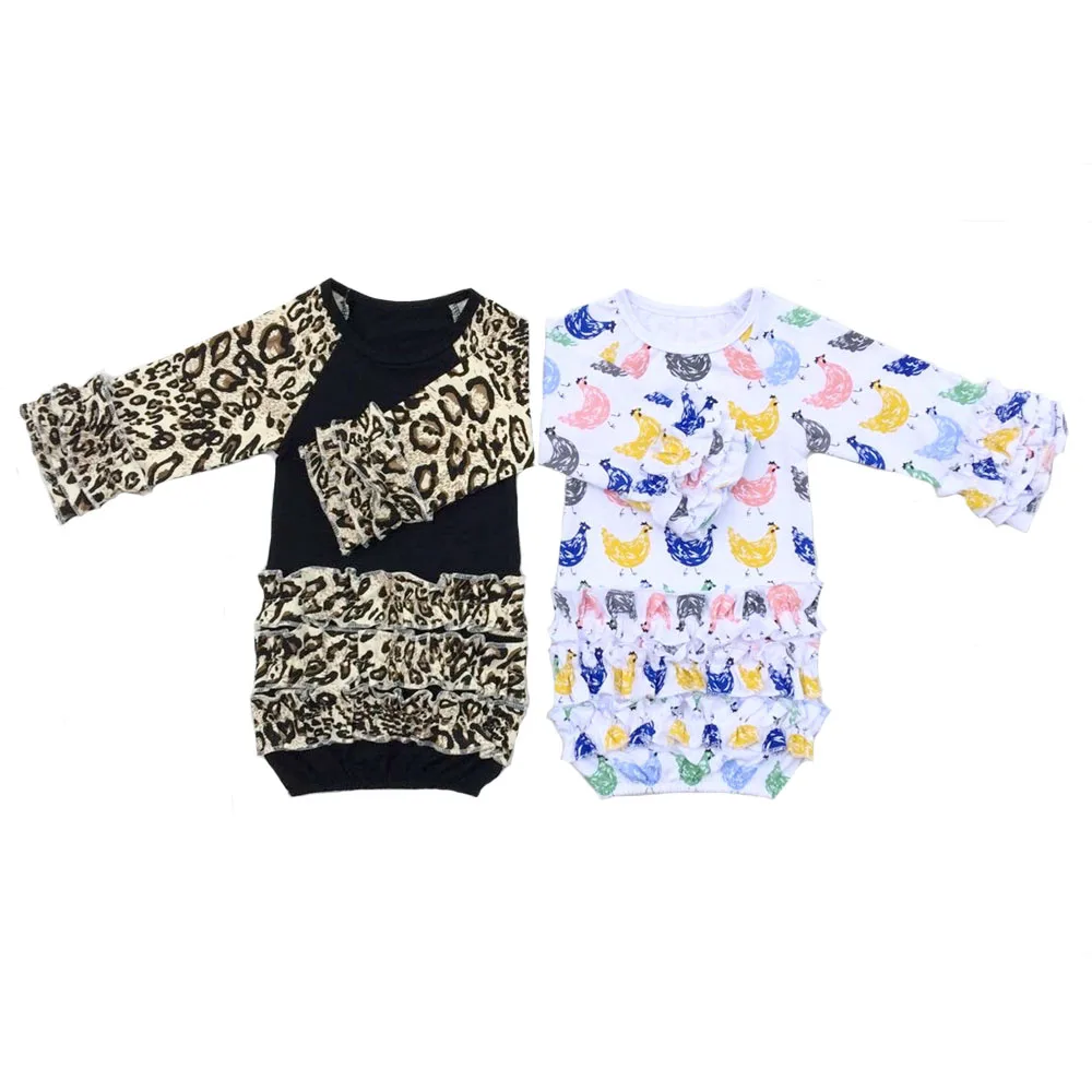 Пижама с цветочным рисунком для маленьких девочек детский Рождественский комбинезон первый Хэллоуин домашняя одежда для маленьких девочек леопардовые платья с оборками для новорожденных