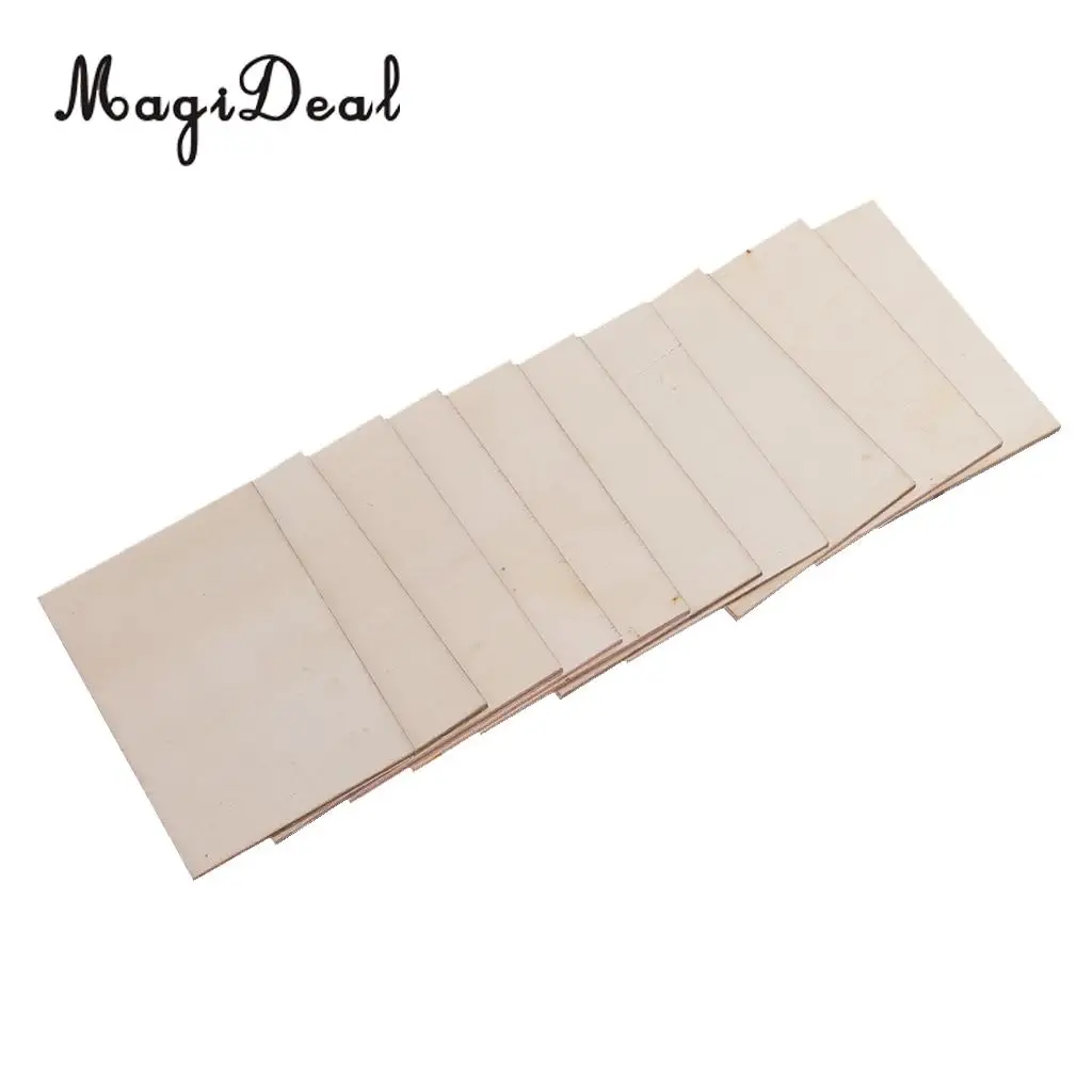 20x Square Rectangle Wooden / Wood MDF Shapes Plaque Unfinished Coaster for DIY Pyrography Art Craft Signs
