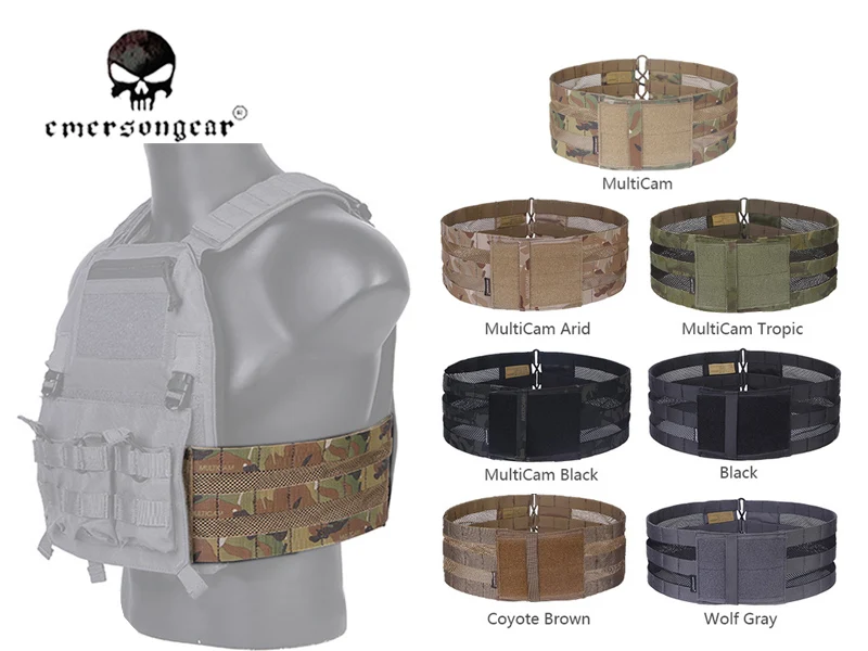 Emersongear Vest Mesh Cummerbund Black Carrier For AVS / JPC VEST Cummerbund waist Combat Gear EM7361 Multicam Black