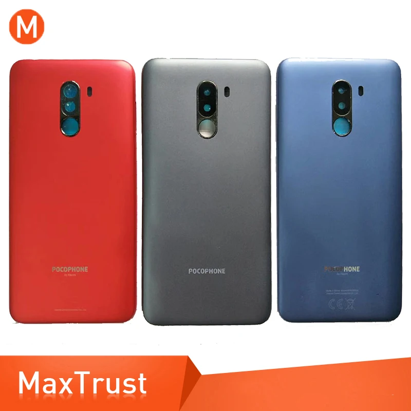 

10PCS/Lot Great Quality For Xiaomi Pocophone F1 Battery Cover Back Door Rear Housing Cover Case With Camera Lens