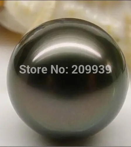 

FREE SHIPPING>>>@@ N290 HUGE 14MM SOUTH SEA NATURAL BLACK LOOSE PERFECT ROUND PEARL FULL DRILLED