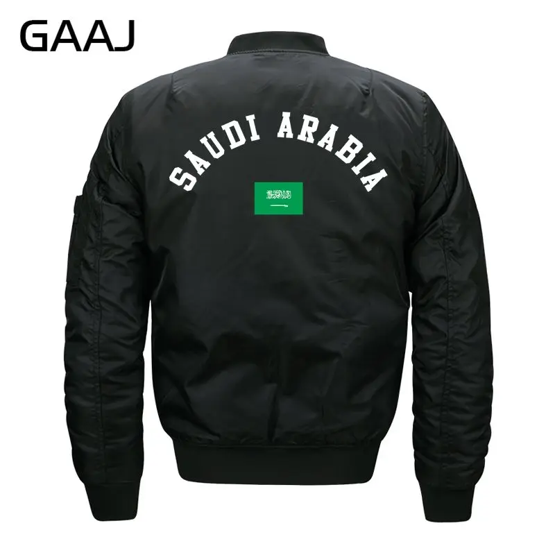 GAAJ Print Saudi Arabia Flag Jackets Men Casual Fashion Jacket
