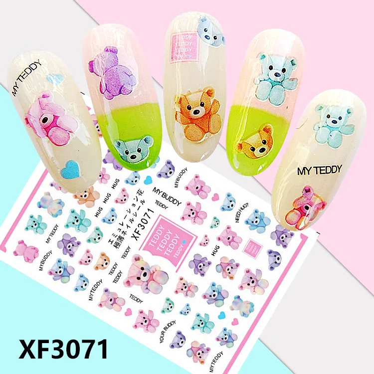 

Cartoon Type! Nails Art Manicure Back Glue Decal Decorations Design Nail Sticker For Nails Tips Beauty