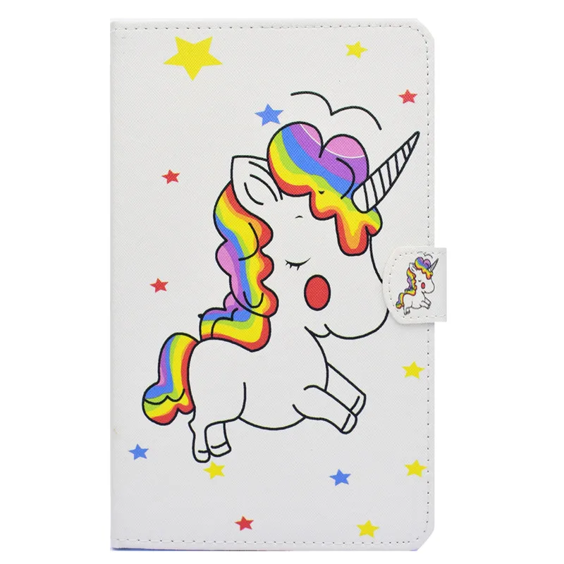 Wekays Cute Cartoon Unicorn Leather Stand Fundas Case For Samsung Galaxy Tab A 2016 10.1
