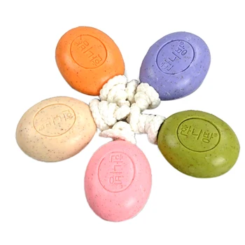 

Poseida 1pc Handmade Volcanic Rope Soap High Quality Hanging Rope Soap No Rubbing To The Gray Soap Bath Tool Color Random 120g