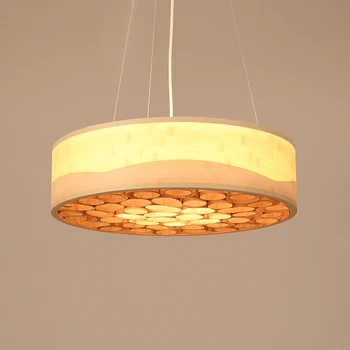 

Modern minimalist Bamboo pendant lights round. AC 110V/220V E27 Creative living room bed room Suspension Light Rural countryside