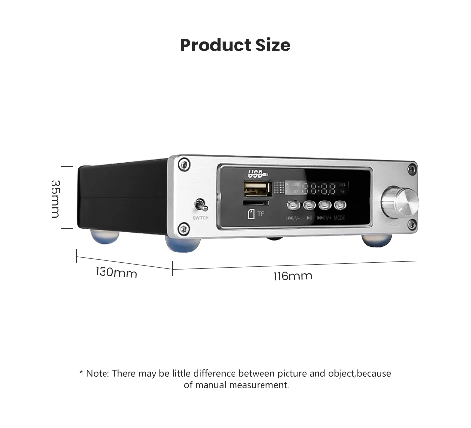 BRZHIFI мини HIFI TPA3116 Bluetooth 4,0 цифровой усилитель мощности стерео аудио TF USB Amp 100 Вт* 2 без потерь Музыкальный плеер декодер