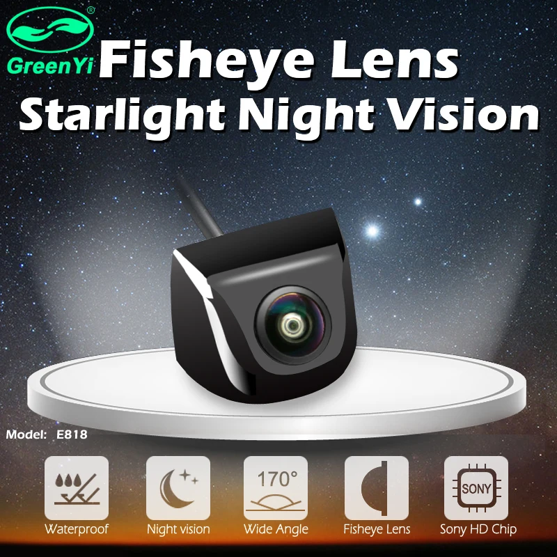 

GreenYi 170 Degree Fish Eye Lens Starlight Night Vision Vehicle Rear / Front View Camera low-light level 15m visible Car Camera