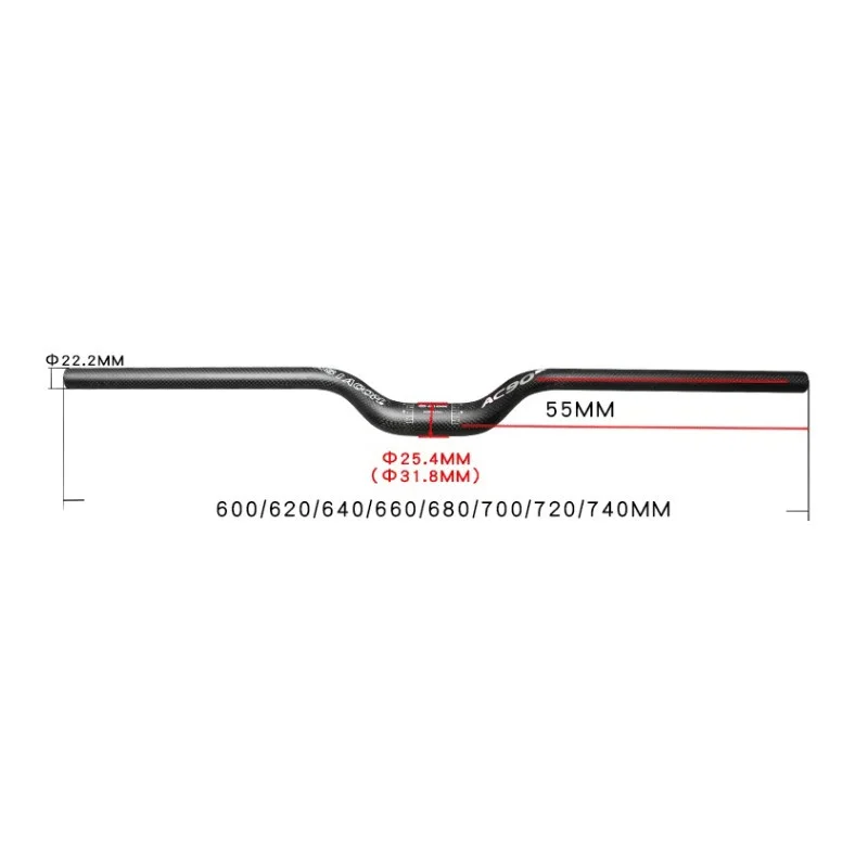 2018 ASIACOM полностью углеродный руль для горного велосипеда руля 25 4/31 8*600 740 мм