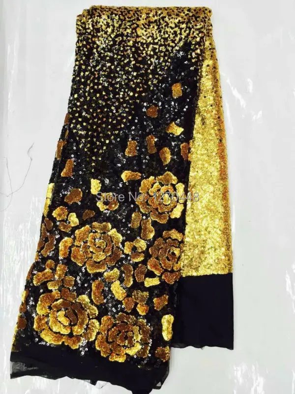 

Fashion high quality sequins lace fabric,Beautiful flower design sequins french lace fabric