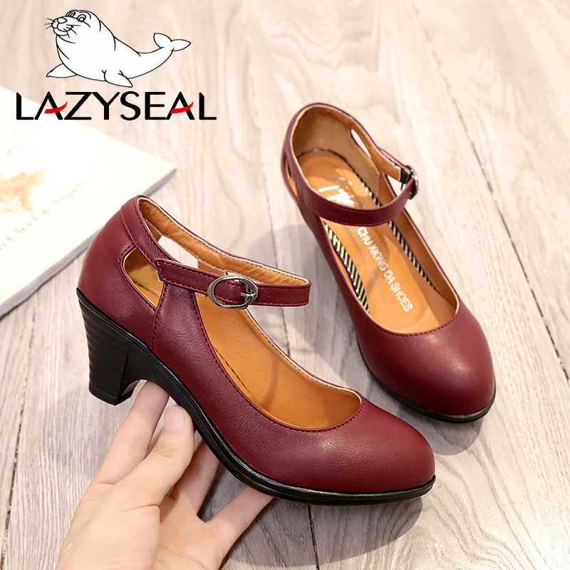 Туфли LazySeal женские на высоком каблуке заостренный носок туфли лодочки пряжка