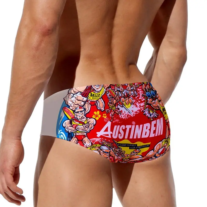 

Brand Men's Man Swimwear Swimsuits Swimming Boxer Shorts Sports Surf Board Shorts Trunks Men Swim Suit 2018 Summer Gay