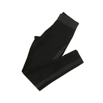 

2019 WOMEN Autumn Breathable And Quick-drying Sports Fitness Casual Slim Trousers Dark Gray Stitching Striped Fitness Pants