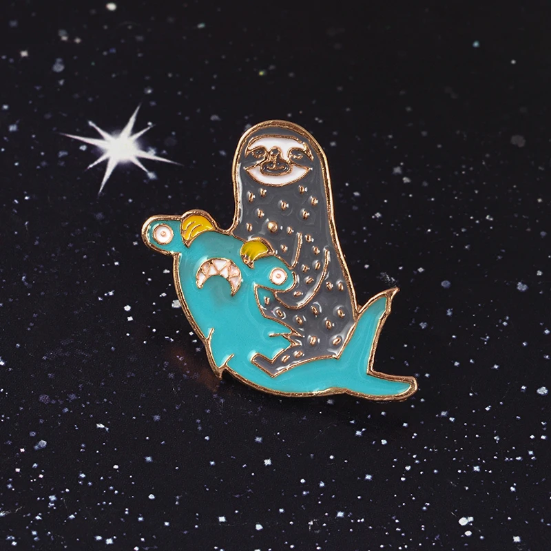 Милые кавайные булавки с животными жесткие эмалированные рюкзак сумка шляпа