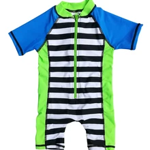 Bonverano(ТМ) Детский Слитный Солнцезащитный Пляжный Купальник с Рисунком Полосок Для Малышей и Детей из Высококачественного Быстросохнущего Материала с Эффективного Фактором УФ-Защиты 50
