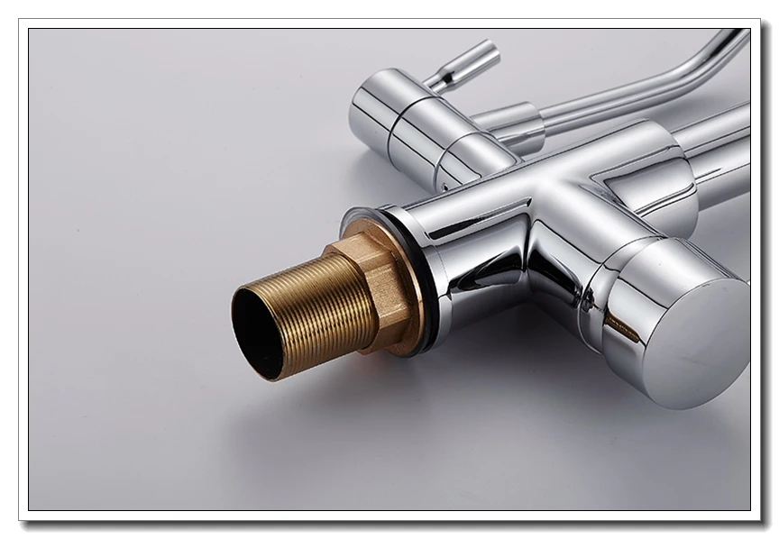 Смесители для кухни тянуть вниз горячей и холодной воды фильтр Нажмите Кухня три способа раковина кухонный смеситель Chrome ELK9132