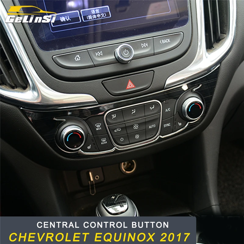 

GELINSI Central Control Button Switch Circle Cover Frame Sticker Interior Accessories for Chevrolet Equinox 2017 Car Styling