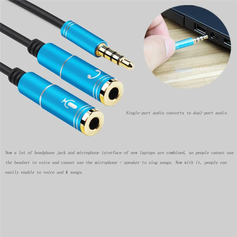 Аудиокабель с разъемом 3 5 мм для наушников и микрофона|3.5mm mic|headphone splittersplitter audio mic |