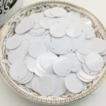 

50g/lot 15mm Large Round Sequins Flat Round Sequins White Hole Dancing Dress Accessory Craft Wedding White Confetti PVC Sequins