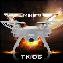 TK106 2,4 г Безголовый режим Радиоуправляемый мини-Дрон с камерой с высоким разрешением 720 p с возврат одним нажатием кнопки и 360 градусов рулон VS CX-10W Радиоуправляемый мини-Дрон