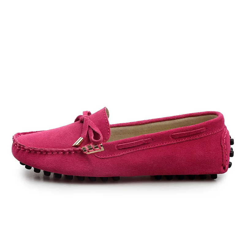 2015 genuine leather women designer loafers flat shoes suede driving ...