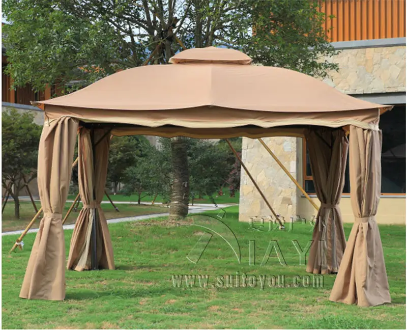 6x3M Deluxe Metal Pavilion Gazebo Awning Canopy Sun Shade Party Tent 