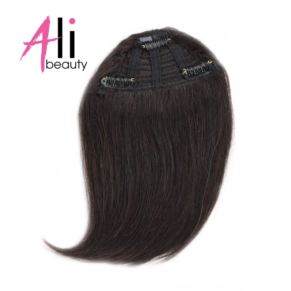 ALI SCHÖNHEIT Menschliches Haar Pony Clip In Haar Extensions Maschine Made Remy Haar Fringe Gradienten Pony Haarteil 10 Farben Können gefärbt werden
