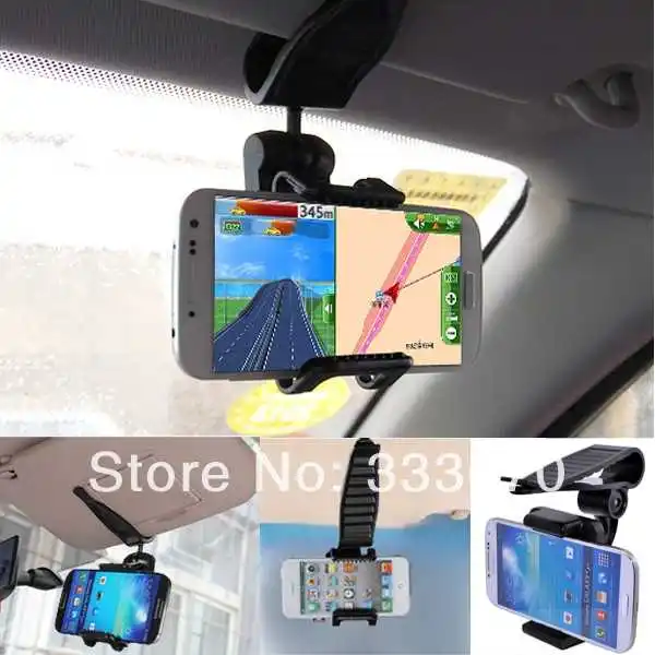 Universal cellphone Car Sun Visor Mount Holder Stand For Iphone 5S 5 4S 4 6 plus For Samsung Galaxy S3 S4 S5 S6 S7 Note 2 3 4 5