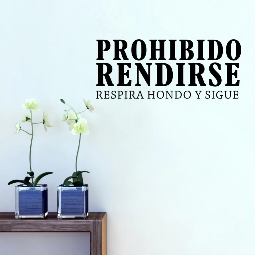

Inspiring Spanish Quotes Prohibido Rendirse Vinyl Art Wall Sticker Office Destination Living Room Bedroom Kids Room Decor SPS-57
