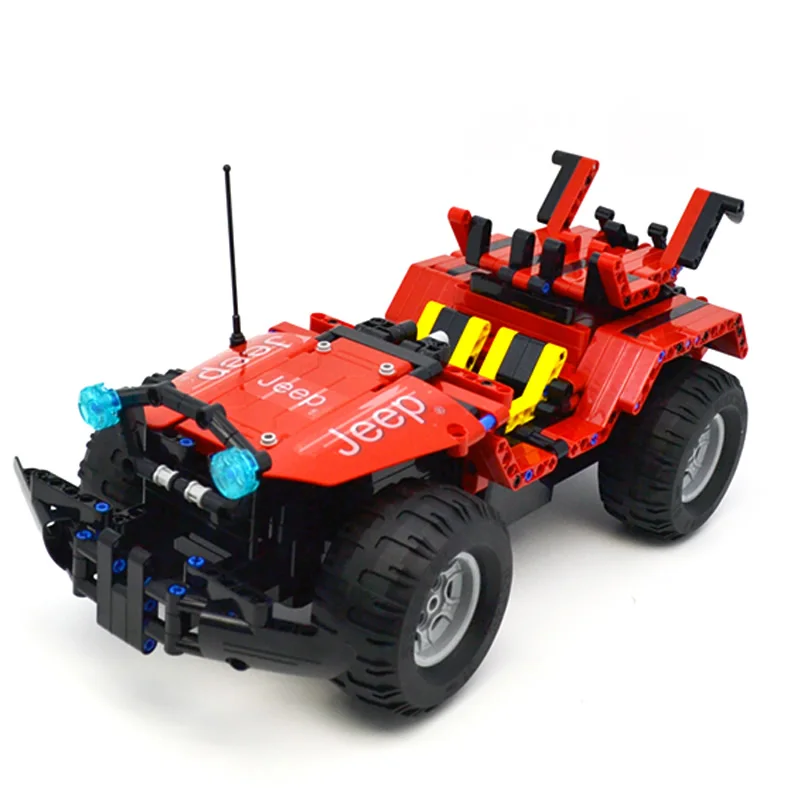 

531pcs Technic Series MOC Building Blocks RC Car Red Jeep Wrangler 2-IN-1 Two Mode Remote Control Off-Road Trucks Bricks Kid Toy