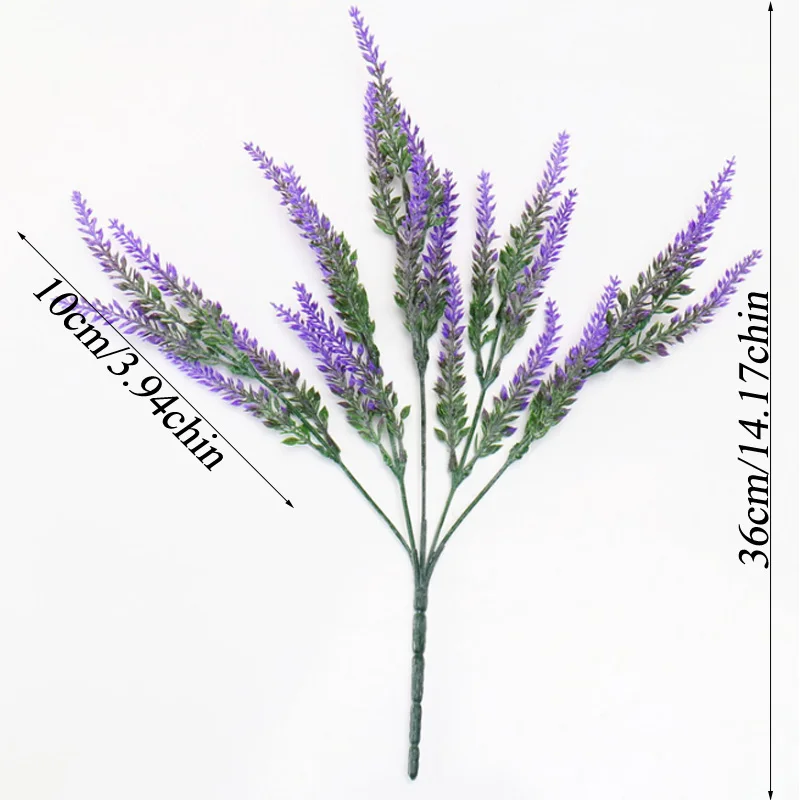 1pcs 36cm 25 Heads Wedding Party Artificial Flowers Lavender Fake Bridal Bouquet Party Home Decor Decorations Artificial Flowers
