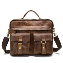 Для Мужчин's Пояса из натуральной кожи Портфели Винтаж корова коровья кожа масла Воск ноутбук сумка Сумка Tote